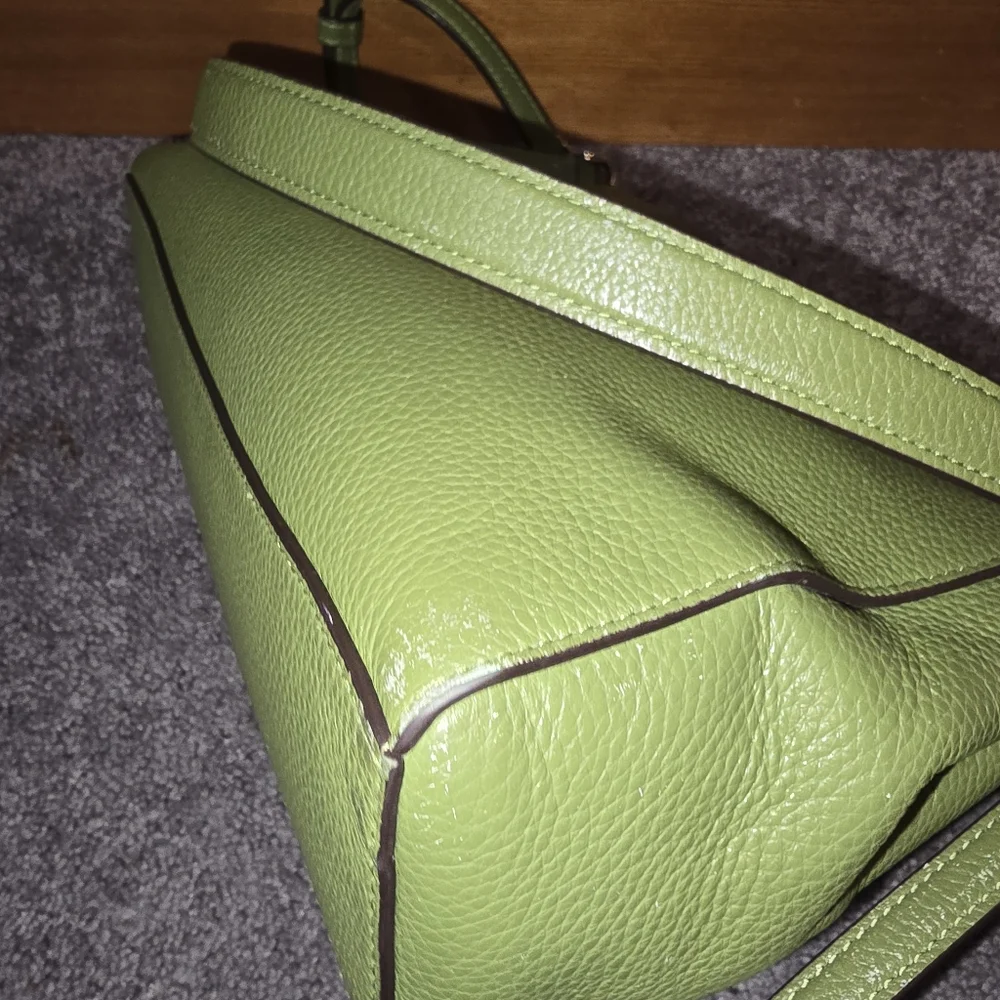 kate spade Green Pebbled Leather Crossbody Satchel